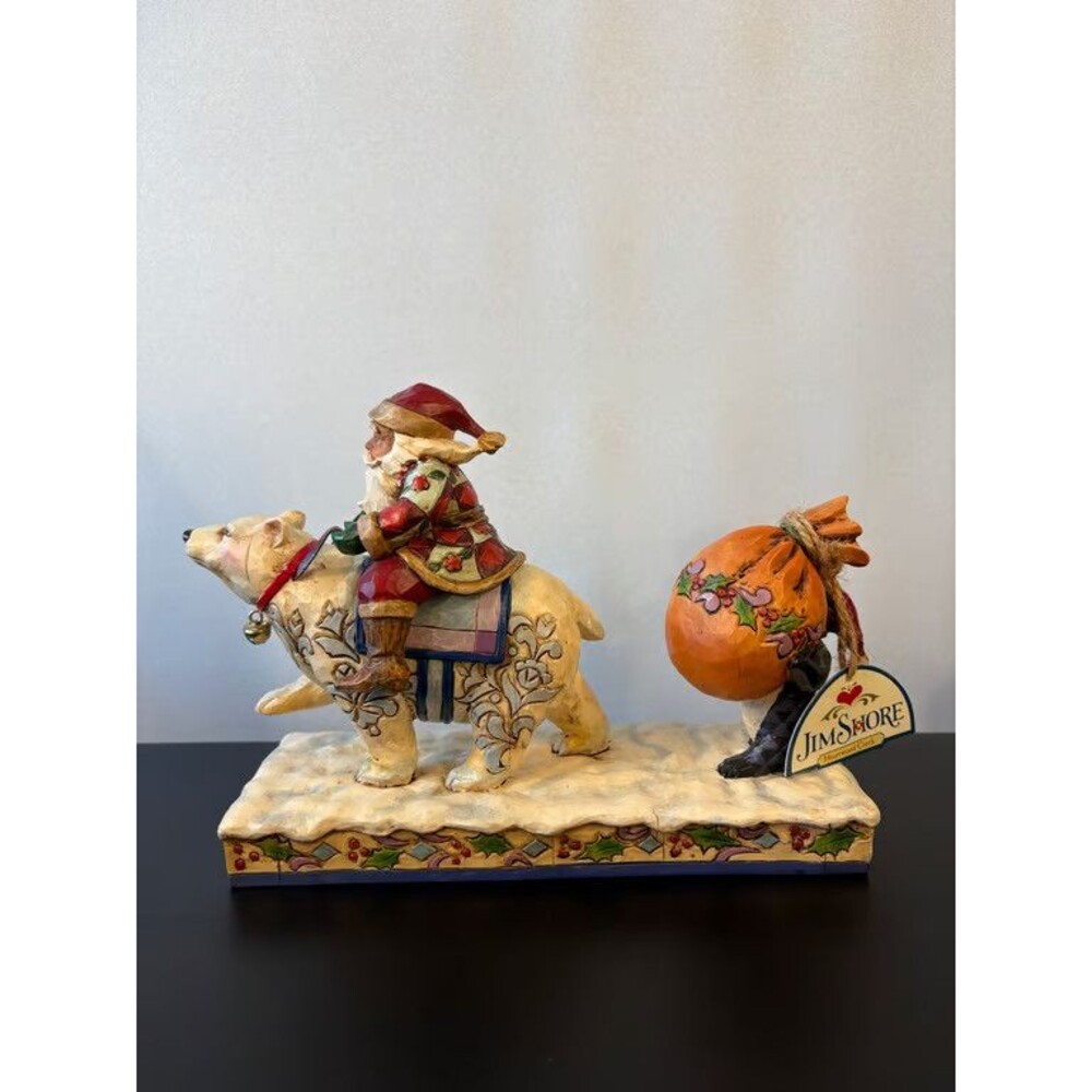 Jim Shore Santa Riding Polar Bear Figurine Heartwood Creek with Box